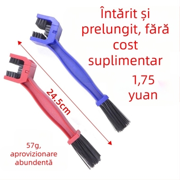 Perie de curățare a lanțului cu trei laturi, en-gros, perie de lanț de bicicletă, perie de lanț de motocicletă, perie mare de curățare a plăcii de periere