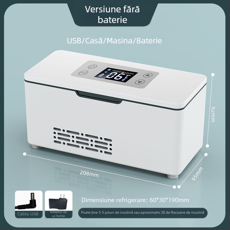 Kubao frigider portabil pentru insulină mini mașină acasă cu dublă utilizare, refrigerare 0-8 grade US8, frigider mic reîncărcabil