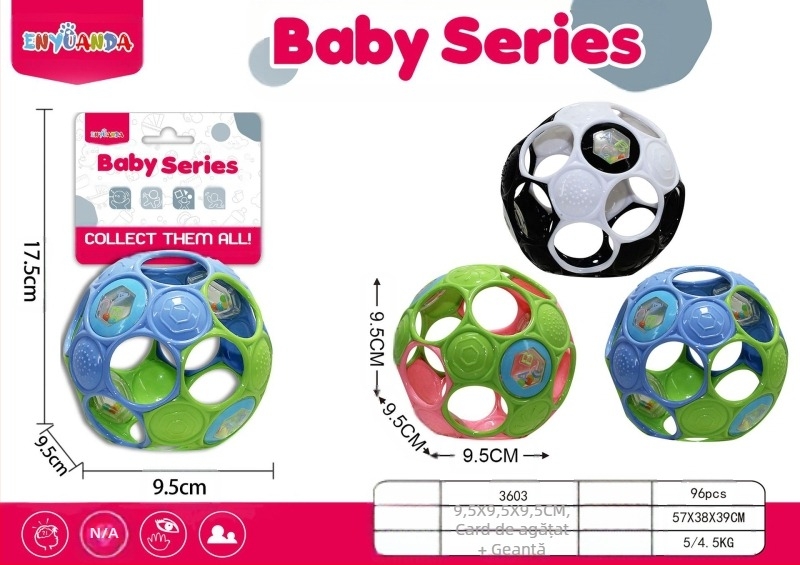 [Model fierbinte pentru mamă și bebeluș] Zornăitoare de mână pentru bebeluși Manhattan, minge cu gaură pentru apucarea mâinii, educație timpurie, integrare senzorială, antrenament, minge cu apucare a mâinii