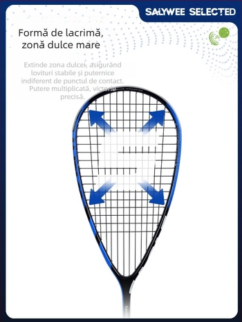 Rachetă de squash Salywee Red Eagle, compozit de carbon, dintr-o singură piesă, rachetă de antrenament profesională, sporturi europene și americane, ultra-ușoară, 185 ± 5 g