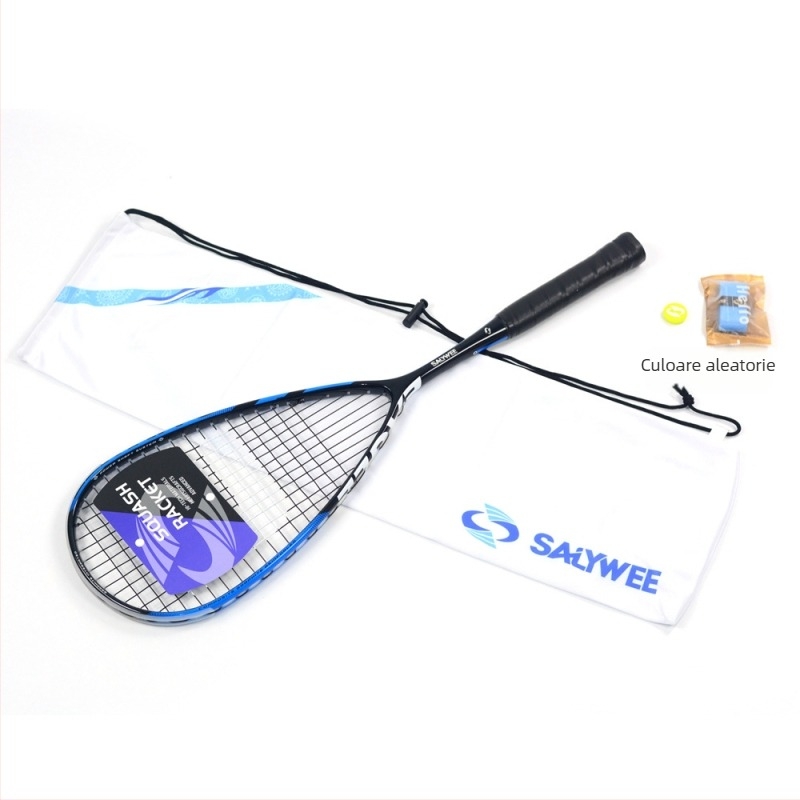 Rachetă de squash Salywee Red Eagle, compozit de carbon, dintr-o singură piesă, rachetă de antrenament profesională, sporturi europene și americane, ultra-ușoară, 185 ± 5 g