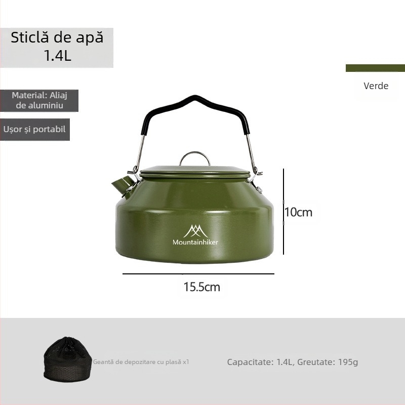 Mountainhiker Mountain Guest Produs nou Camping în aer liber Picnic Ceainic portabil din oțel inoxidabil