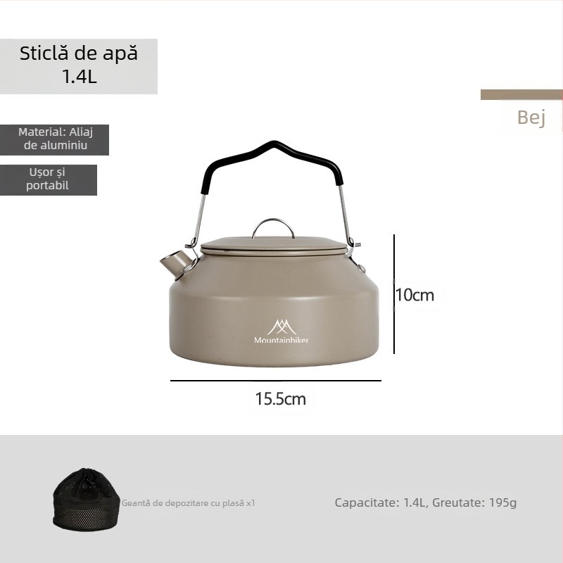Mountainhiker Mountain Guest Produs nou Camping în aer liber Picnic Ceainic portabil din oțel inoxidabil