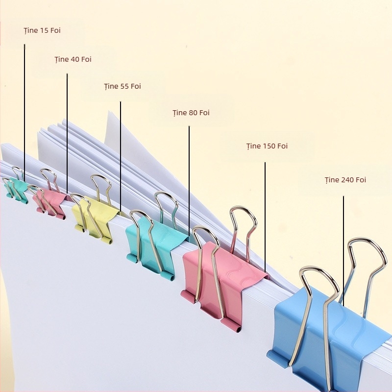 Chenguang papetărie clemă lungă de culoare agrafă mare pentru hârtie de testare 25 mm clemă mică metalică cu coadă de rândunică, clemă mică pentru fișiere cu coadă de pui