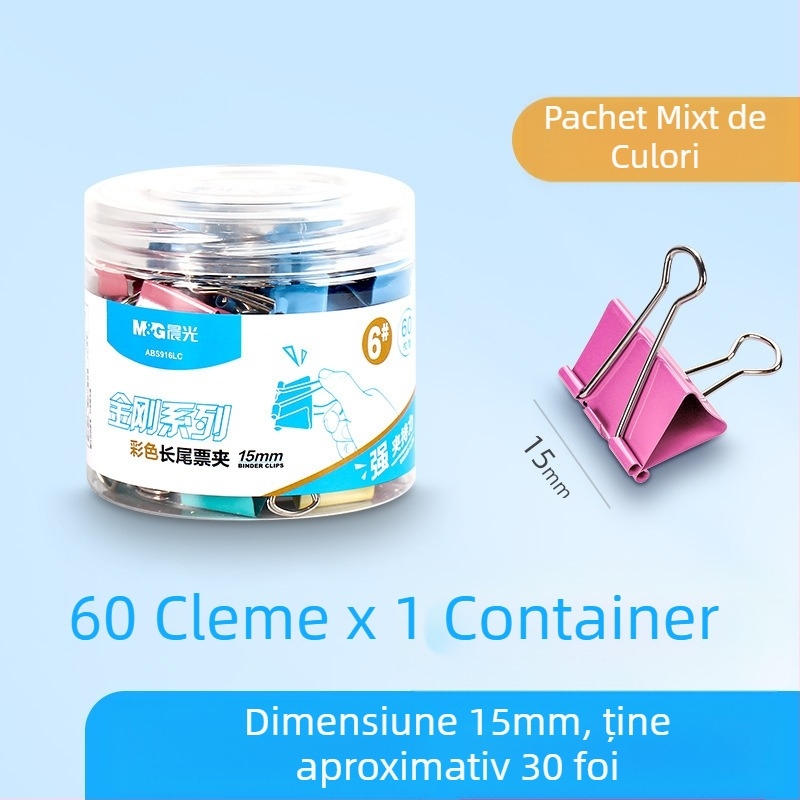 Chenguang papetărie clemă lungă de culoare agrafă mare pentru hârtie de testare 25 mm clemă mică metalică cu coadă de rândunică, clemă mică pentru fișiere cu coadă de pui