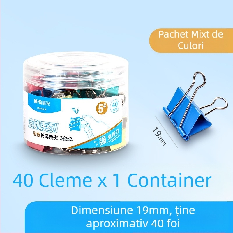 Chenguang papetărie clemă lungă de culoare agrafă mare pentru hârtie de testare 25 mm clemă mică metalică cu coadă de rândunică, clemă mică pentru fișiere cu coadă de pui
