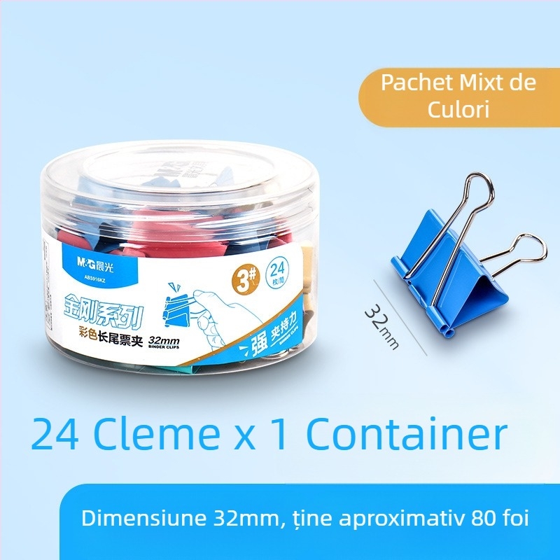 Chenguang papetărie clemă lungă de culoare agrafă mare pentru hârtie de testare 25 mm clemă mică metalică cu coadă de rândunică, clemă mică pentru fișiere cu coadă de pui