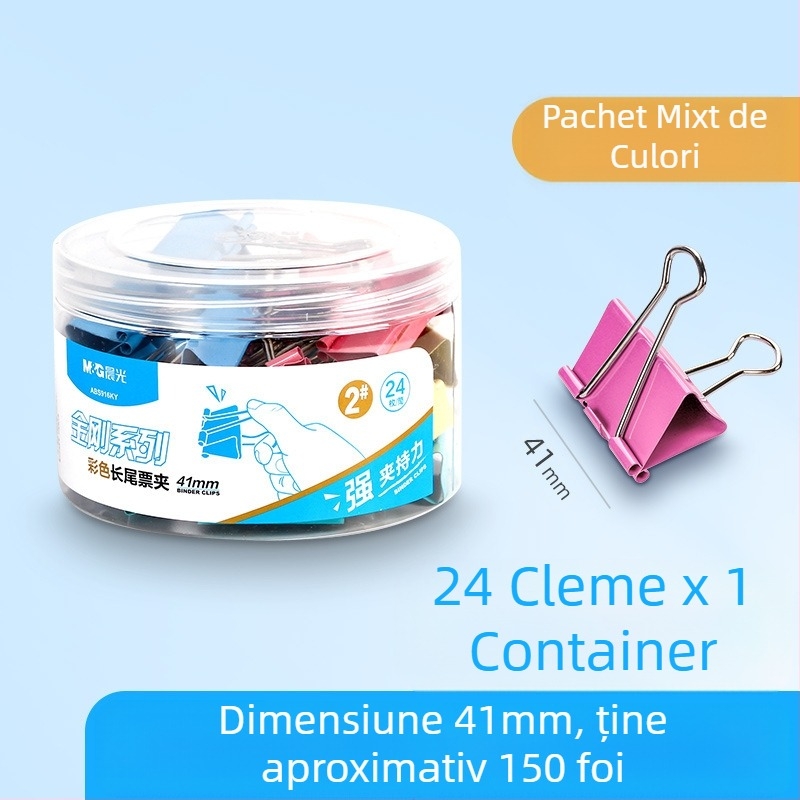 Chenguang papetărie clemă lungă de culoare agrafă mare pentru hârtie de testare 25 mm clemă mică metalică cu coadă de rândunică, clemă mică pentru fișiere cu coadă de pui