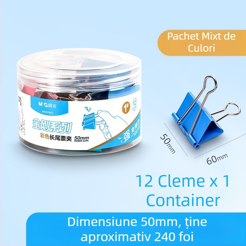 Chenguang papetărie clemă lungă de culoare agrafă mare pentru hârtie de testare 25 mm clemă mică metalică cu coadă de rândunică, clemă mică pentru fișiere cu coadă de pui