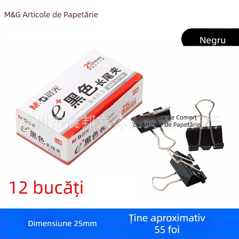 Chenguang papetărie clemă lungă de culoare agrafă mare pentru hârtie de testare 25 mm clemă mică metalică cu coadă de rândunică, clemă mică pentru fișiere cu coadă de pui