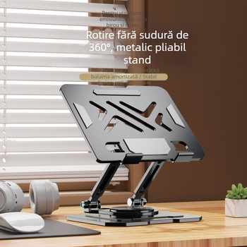 Suport plat pentru notebook nou 2025, suport pliabil rotativ, suport de răcire din aliaj înalt, suport rotativ de ridicare a monitorului
