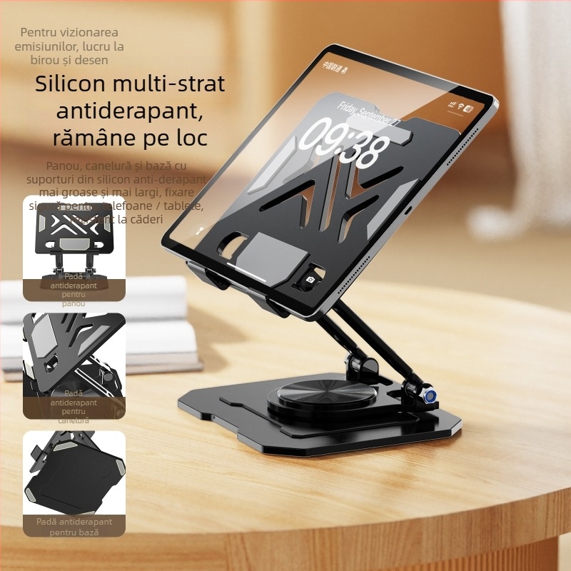 Suport plat pentru notebook nou 2025, suport pliabil rotativ, suport de răcire din aliaj înalt, suport rotativ de ridicare a monitorului