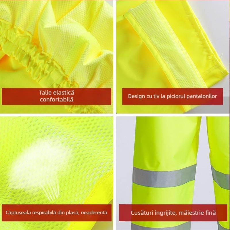 Pantaloni de ploaie en-gros, impermeabil anti-revoltă, pantaloni de ploaie, costum gros Oxford, rezistent la uzură, reflectorizant, pentru bărbați, pantaloni impermeabili pentru partea inferioară a corpului