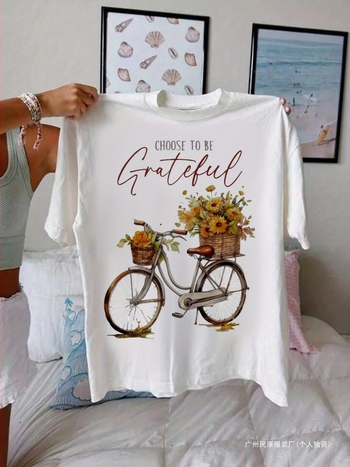 Tricou cu mânecă scurtă casual pentru femei, mărime mare - Choose to Be