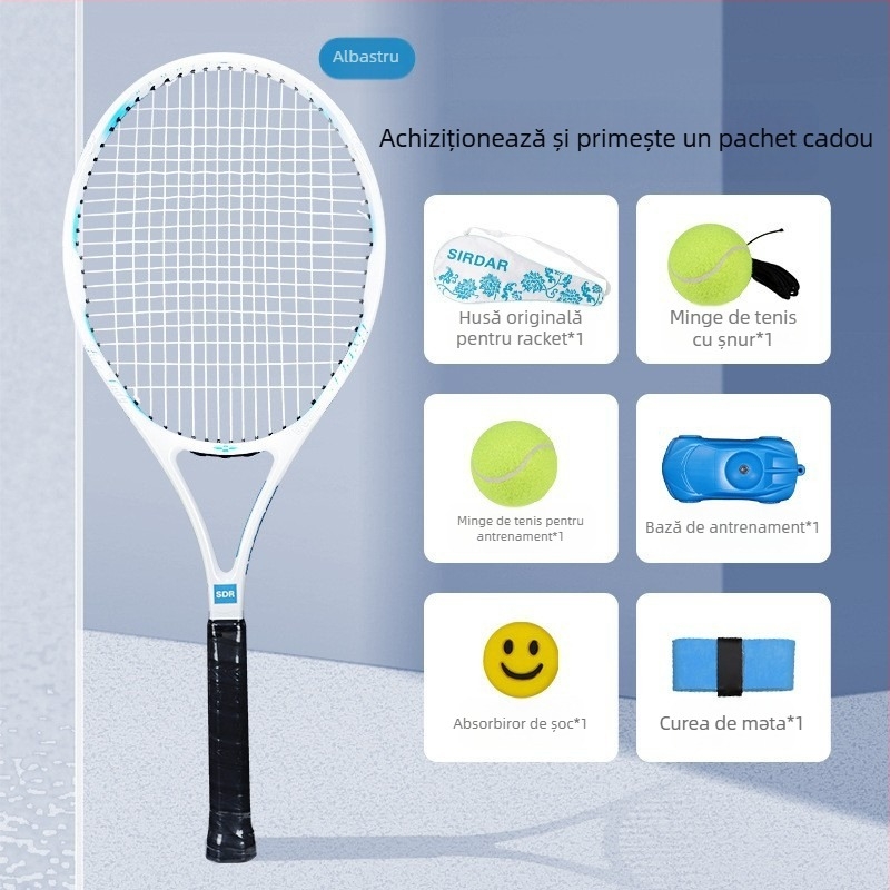 O generație de costum de rachetă de tenis cu o singură curea, cu rebound, pentru începători, rachetă ultra-ușoară din aliaj de aluminiu