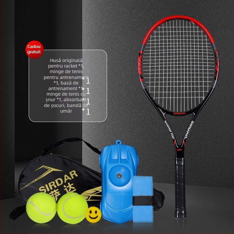 O generație de costum de rachetă de tenis cu o singură curea, cu rebound, pentru începători, rachetă ultra-ușoară din aliaj de aluminiu