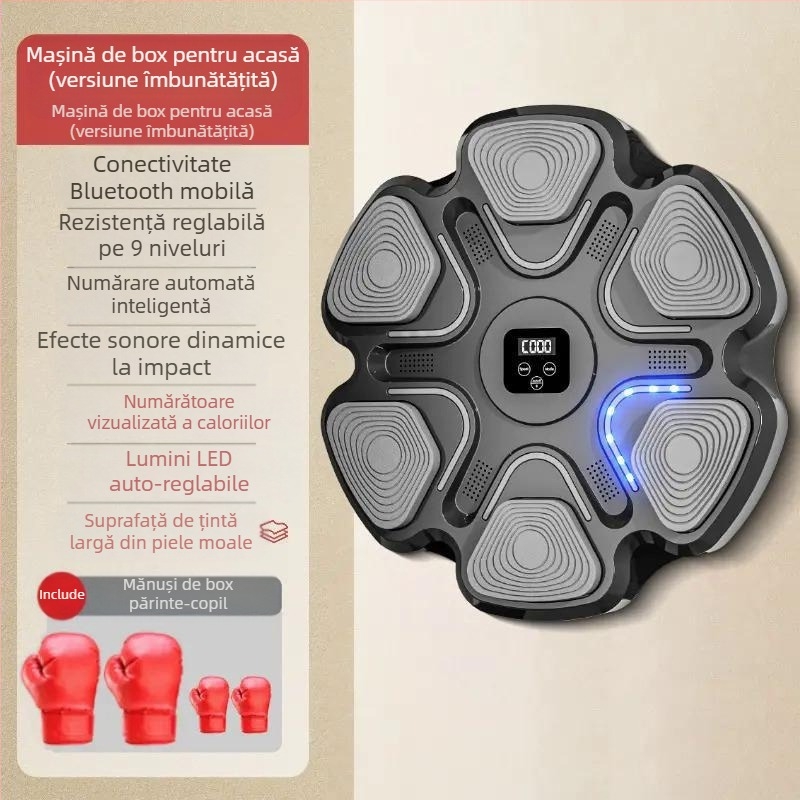 Mașină inteligentă de box muzical, antrenor, internet, reacție festivă, perete, țintă de box, acasă, copii care se joacă, ritm, țintă, antrenament pentru adulți