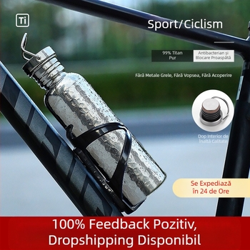 Fierbător sport din titan pur pentru ciclism, fierbător pentru sporturi în aer liber, cană de apă portabilă pentru călătorie, fierbător ușor pentru camping, fierbător cu model de ciocan