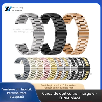 Potrivit pentru curea Apple Watch, curea iWatch, curea din oțel inoxidabil cu trei mărgele, curea Apple Watch S10