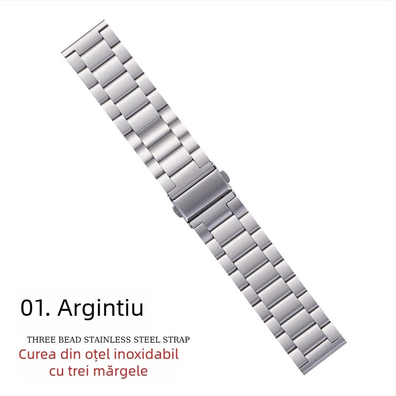 Potrivit pentru curea Apple Watch, curea iWatch, curea din oțel inoxidabil cu trei mărgele, curea Apple Watch S10