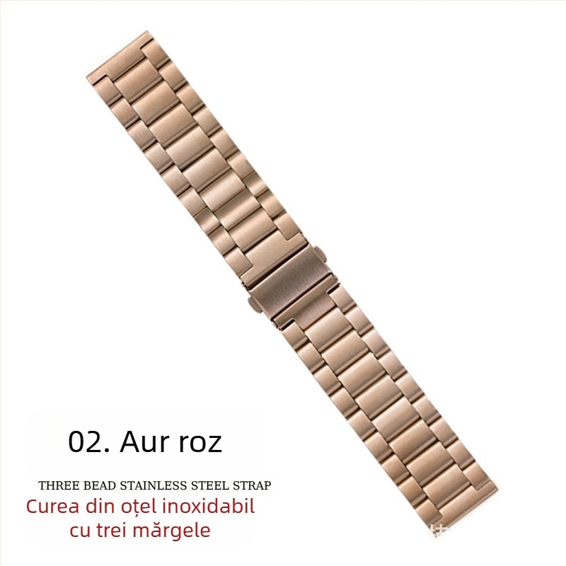 Potrivit pentru curea Apple Watch, curea iWatch, curea din oțel inoxidabil cu trei mărgele, curea Apple Watch S10