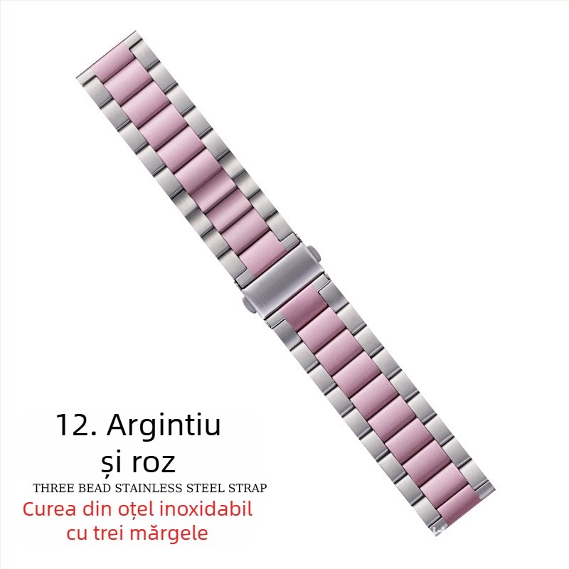 Potrivit pentru curea Apple Watch, curea iWatch, curea din oțel inoxidabil cu trei mărgele, curea Apple Watch S10