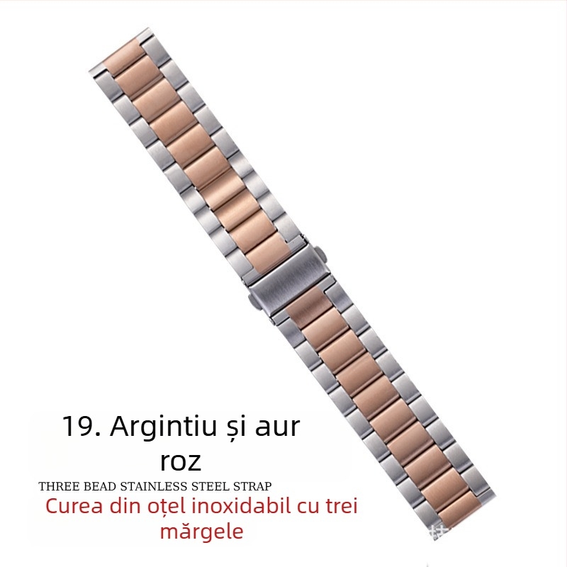 Potrivit pentru curea Apple Watch, curea iWatch, curea din oțel inoxidabil cu trei mărgele, curea Apple Watch S10