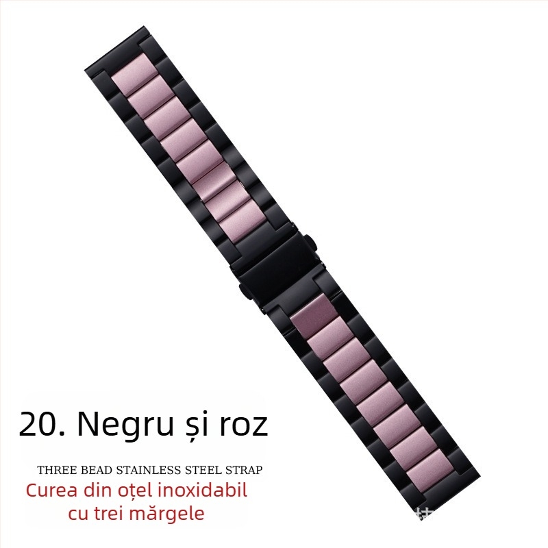 Potrivit pentru curea Apple Watch, curea iWatch, curea din oțel inoxidabil cu trei mărgele, curea Apple Watch S10