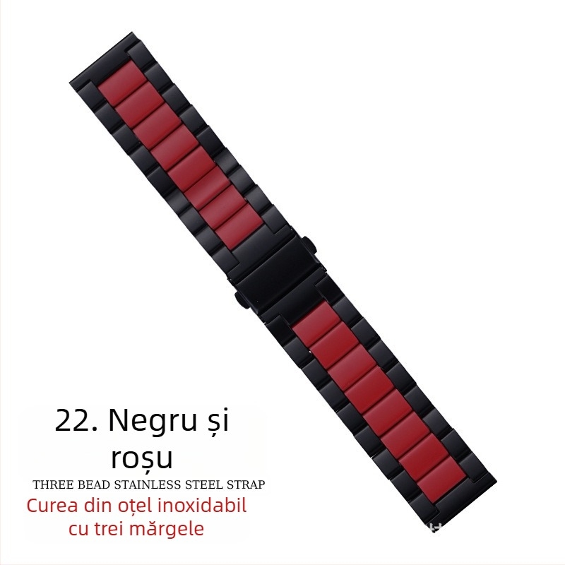 Potrivit pentru curea Apple Watch, curea iWatch, curea din oțel inoxidabil cu trei mărgele, curea Apple Watch S10