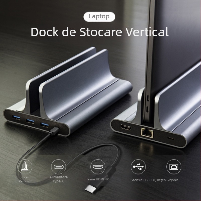 Suport vertical pentru notebook, lateral, vertical, pentru afișaj extern, suspendat, suport pentru disiparea căldurii, depozitare aplicabilă m