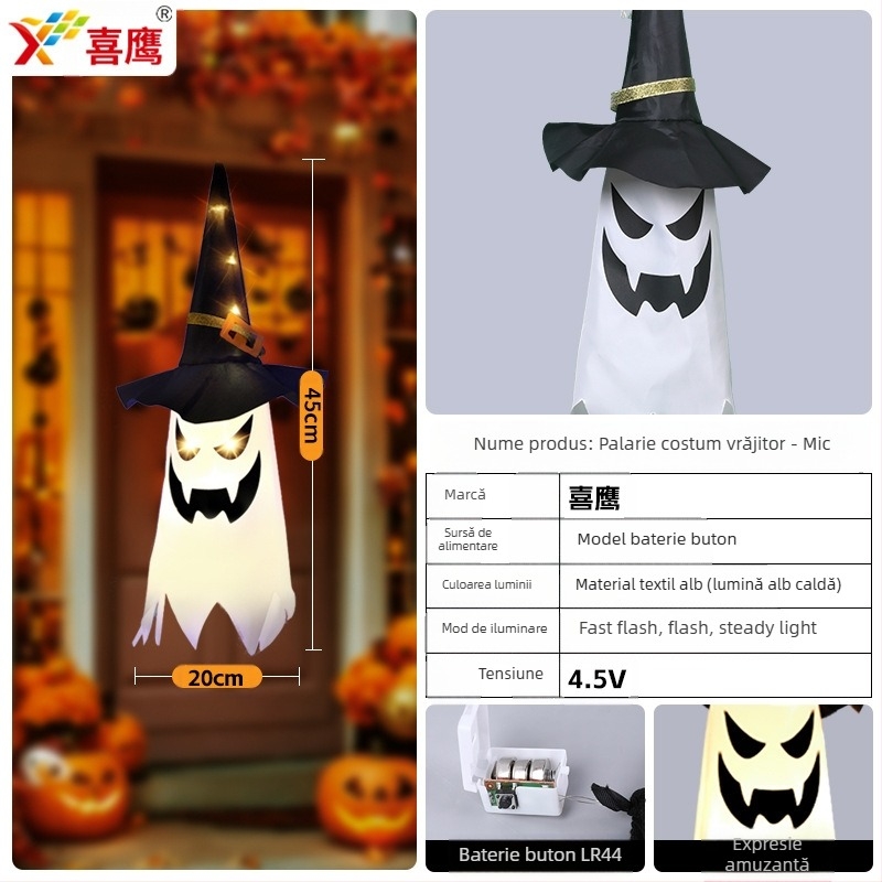 Lumini decorative LED transfrontaliere Amazon pentru Halloween, noi, cu fantome, agățate, cu lumini de atmosferă pentru camera de festival a fantomelor