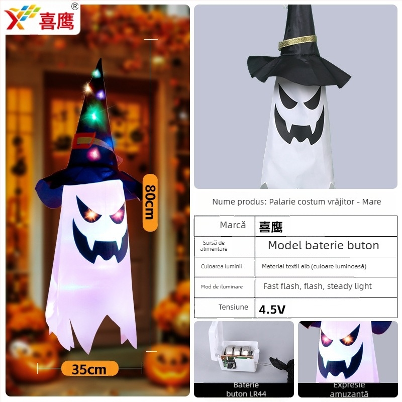Lumini decorative LED transfrontaliere Amazon pentru Halloween, noi, cu fantome, agățate, cu lumini de atmosferă pentru camera de festival a fantomelor