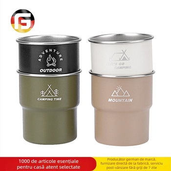 Cană de bere pentru camping, potrivită pentru băuturi reci, din oțel inoxidabil 304, cană de cafea, pentru picnic, grătar