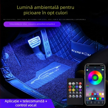Lampă frontală auto, fără modificări pentru interiorul mașinii, lampă LED colorată cu gaz, lampă USB pentru interior, lampă cu ritm muzical