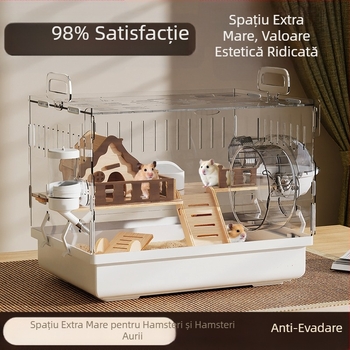 Cușcă de hamster Golden Bear specială acrilică mare transparentă luxoasă pentru vilă, cutie de reproducere, jucării ieftine, set