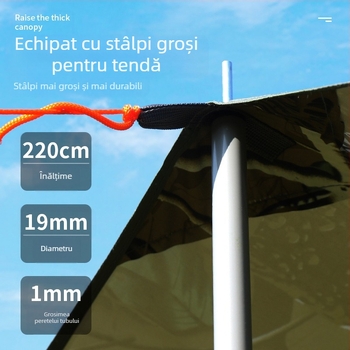 Copertină de cauciuc neagră, pentru cort în aer liber, protecție solară, pânză de protecție solară, îngroșată, impermeabilă, pânză Oxford, camping, 6-20 de persoane, pânză de copertină multifuncțională