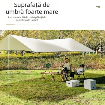 Copertină de cauciuc neagră, pentru cort în aer liber, protecție solară, pânză de protecție solară, îngroșată, impermeabilă, pânză Oxford, camping, 6-20 de persoane, pânză de copertină multifuncțională