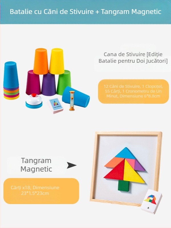 Cupă competitivă pentru copii, cupă cu stivuire rapidă, grădiniță, educație timpurie, inteligență, cogniție a culorilor, joc de societate interactiv pentru părinți și copii, jucării transfrontaliere