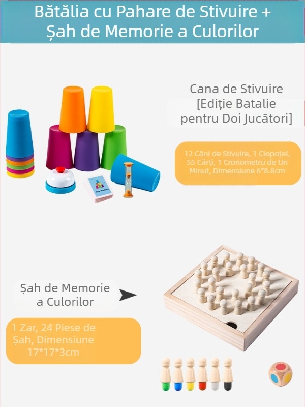 Cupă competitivă pentru copii, cupă cu stivuire rapidă, grădiniță, educație timpurie, inteligență, cogniție a culorilor, joc de societate interactiv pentru părinți și copii, jucării transfrontaliere