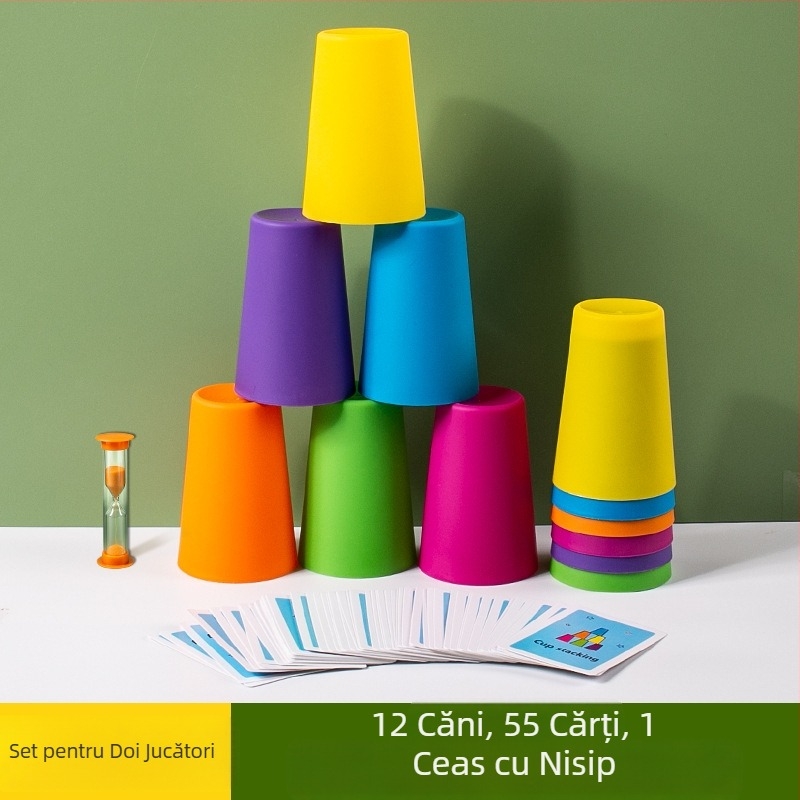 Cupă competitivă pentru copii, cupă cu stivuire rapidă, grădiniță, educație timpurie, inteligență, cogniție a culorilor, joc de societate interactiv pentru părinți și copii, jucării transfrontaliere