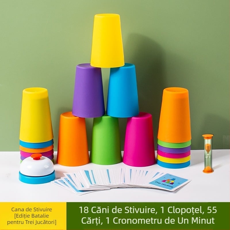 Cupă competitivă pentru copii, cupă cu stivuire rapidă, grădiniță, educație timpurie, inteligență, cogniție a culorilor, joc de societate interactiv pentru părinți și copii, jucării transfrontaliere