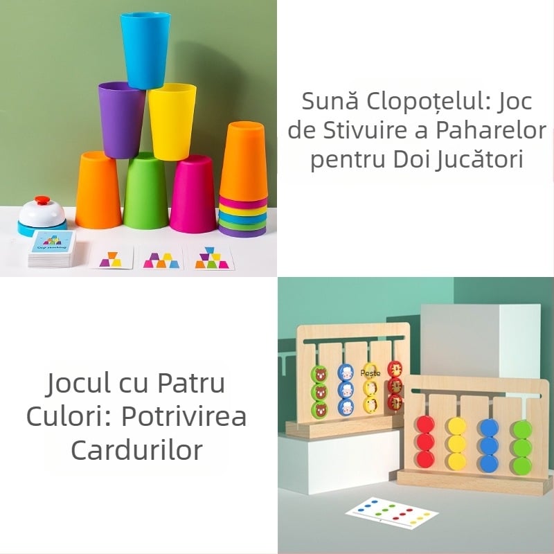 Cupă competitivă pentru copii, cupă cu stivuire rapidă, grădiniță, educație timpurie, inteligență, cogniție a culorilor, joc de societate interactiv pentru părinți și copii, jucării transfrontaliere