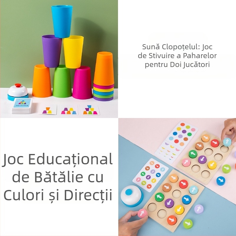 Cupă competitivă pentru copii, cupă cu stivuire rapidă, grădiniță, educație timpurie, inteligență, cogniție a culorilor, joc de societate interactiv pentru părinți și copii, jucării transfrontaliere