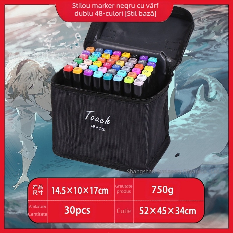 Marker tactil pentru copii, en-gros, 48 de culori, cu cap dublu, instrumente speciale de desen, stilouri colorate, furnizare directă de producători