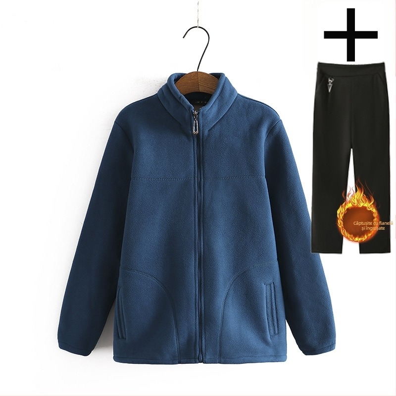 Haină de primăvară pentru mame, haine de iarnă cu căptușeală din fleece, haine de fleece pentru femei, haine de vârstă mijlocie și vârstnici, haine de bunică, haine de primăvară și toamnă