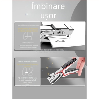 Capsator portabil care economisește forța de muncă, capsator comercial multifuncțional pentru cărți groase, uz studențesc la birou, dimensiuni mari, legătorii mari acasă