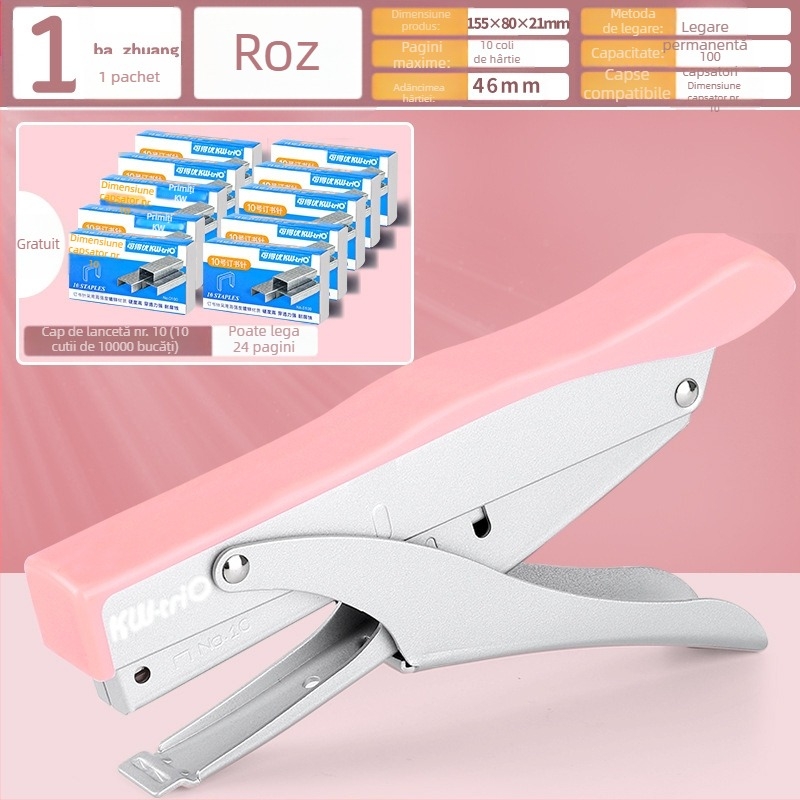 Capsator portabil care economisește forța de muncă, capsator comercial multifuncțional pentru cărți groase, uz studențesc la birou, dimensiuni mari, legătorii mari acasă