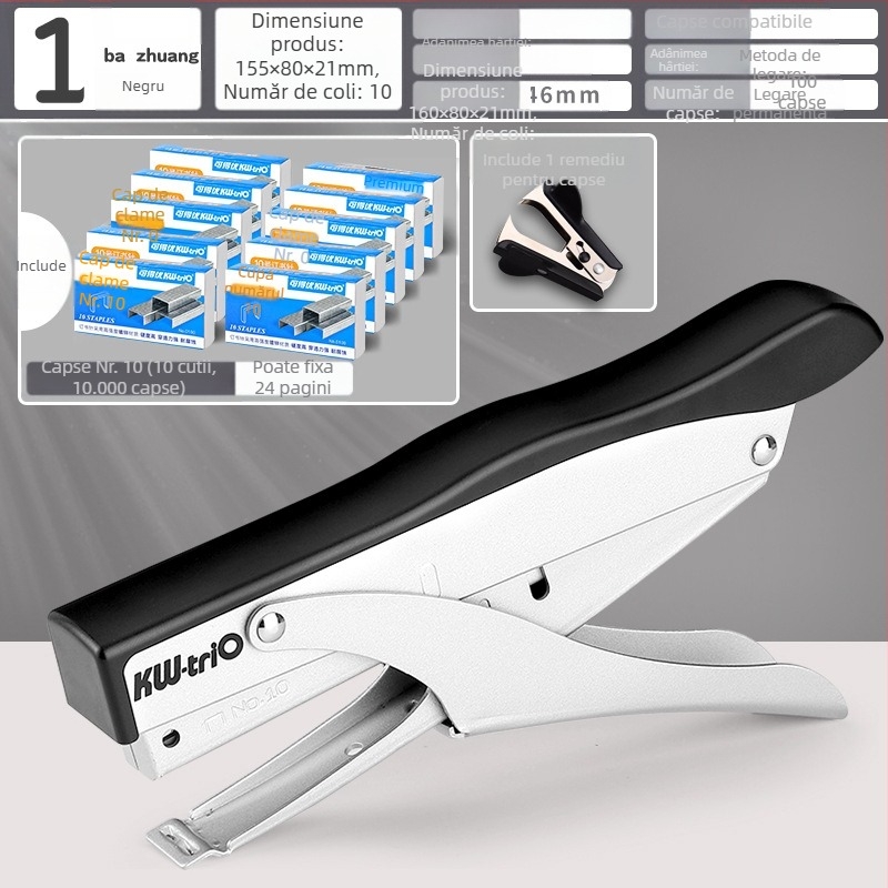 Capsator portabil care economisește forța de muncă, capsator comercial multifuncțional pentru cărți groase, uz studențesc la birou, dimensiuni mari, legătorii mari acasă