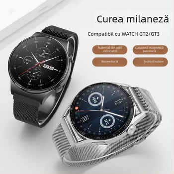 Curea de ceas Milanese magnetică GT6 din oțel inoxidabil 22 mm, potrivită pentru Huawei Watch 54 Samsung Xiaomi S4 Garmin