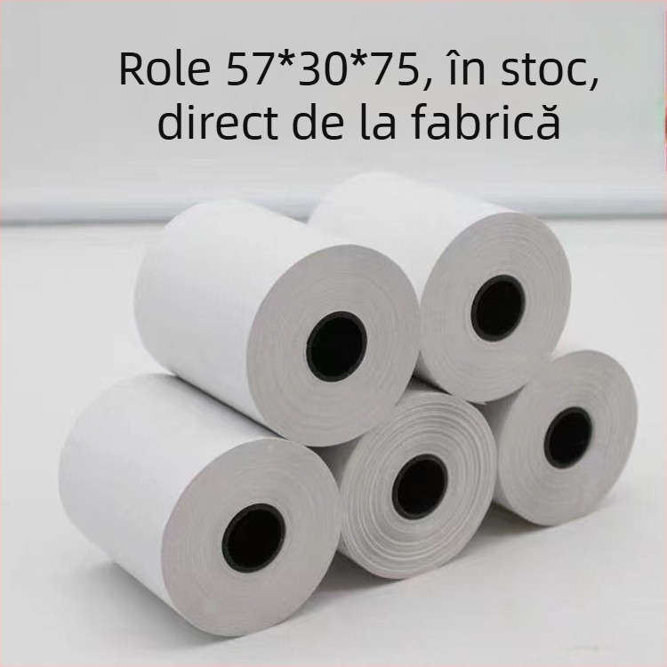 Hârtie termică pentru casa de marcat 5730-5740-5750 Chitanță supermarket 8060 Hârtie de imprimare Coadă de bucătărie Tub negru mic En-gros